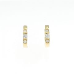 K18YG スリーストーン ダイヤモンド ピアス 0.242CT