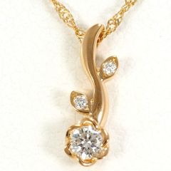 K18PG　ネックレス　necklace　ダイヤ　0.08　総重量約1.2g　約40cm