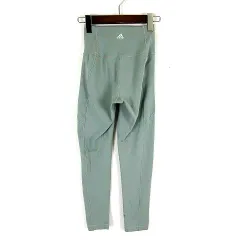 アディダス adidas レギンス スパッツ タイツ ロゴ ヨガ エアロレディ 速乾 吸汗 ストレッチ XS くすみグリーン 小さいサイズ スポーツウエア