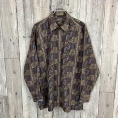 OLD Nouvelle 90s ヴィンテージ 長袖 総柄 ドレス シャツ L