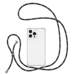 【新着商品】首掛け 肩がけ 紐付き クリアTPUケース 斜めかけ ケース ケース 長さ調整可能 ケース 取り外し可能ケース ストラップ付きケース ネックストラップ 用の ショルダーカバー 落下防止 inch 紛失防止 6.7 薄型 Max 軽量 Pro 耐衝撃