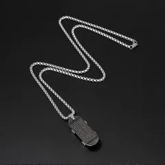 スケボー デザイン シルバー ネックレス メンズ モード ユニセックス スポーツ 韓国