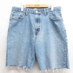 W36/古着 リーバイス Levis 550 ショート パンツ ショーツ メンズ コットン 紺 ネイビー デニム 25may26 中古 ボトムス 短パン ショーパン 
