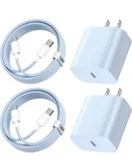 ★For iphone16 iphone15-充電器-タイプc 20W-PD-急速充電器 USB-C [2個セット/ MFi&PSE認定] 1.8m USB-C TO C ケーブル2本付き