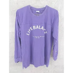 ◇ Champion チャンピオン ロゴ 長袖 Tシャツ カットソー Ｌ パープル #  【1002797281173】