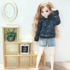 【70】ニット トップス  トレーナー 黒 ブラック 星 服 冬服 リカちゃん