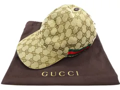 【美品】GICCI グッチ GGキャンバス ベースボールキャップ 国内正規 シェリーライン M 保存袋 【未使用？】