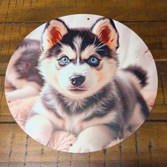 犬 ハスキー ブリキ看板 d34