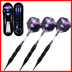 ク ー ポ ン 有☆彡パープル)(DAR2001-PL) 付き(20g ケース ソフトダーツ 2BA チップ フライト バレル 紫 ダーツ 入門用 中級者 シャフト初心者 アルミ 矢 セット マイダーツ