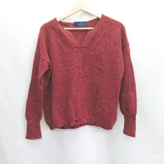 ◇ SHIPS シップス シンプル カジュアル 柔らかい 無地 長袖 ニット セーター サイズ表記なし レッド系 レディース E  【1404240026254】