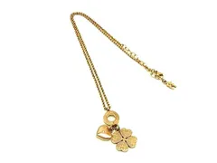 ■美品■ Folli Follie フォリフォリ クローバー ハート ネックレス ペンダント アクセサリー レディース ピンクゴールド系 DJ5208