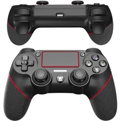 [フォロー割あり] ワイヤレスコントローラー P4 PC CS Bluetooth接続 ブルートゥース 二重振動 無線 高耐久ボタン ゲームパット搭載 充電ケーブル付き 日本語取扱説明書付き