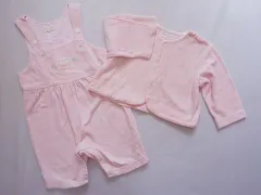 ユミカツラ yumi katsura アウトレット 子供服 女の子 80cm ベビー服 長袖 カットソー カーディガン オーバーオール サロペット 2点 ピンク ウサギ 起毛 秋 冬 ★3 ガールズ キッズ ベビー プチプラ 【中古】