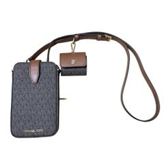 ◆未使用に近い◆ MICHAEL KORS マイケルコース スマホショルダーバッグ JET SET ITEM フォーン ポシェット MK シグネチャー V76985NC