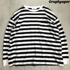Graphpaper Border L/S Pocket Tee ロングスリーブTシャツ 長袖カットソー ロンT ボーダー ポケット 1サイズ ブラック × ホワイト 黒 白 グラフペーパー