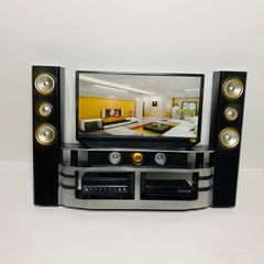 E-TING Hi-Fi TV Cabinet Set ドールハウスバービー人形