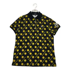 中古 レディース パーリーゲイツ PEARLY GATES 半袖ポロシャツ 2(L) 紺 ネイビー ニコちゃん/総柄