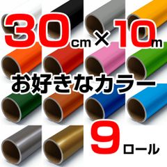 30cm×10m ロール9本 屋外耐候4年 塩ビ マーキング シート カッティング フィルム ステッカー ステカ SV-12 SV-15 SX-12 SX-15 STX-8 などに シート屋.jp