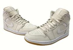 ナイキ NIKE 24年製 WMNS AIR JORDAN 1 MID エア ジョーダン 1 ミッド AJ1 バスケ ガムソール シューズ 白 BQ6472-021 メンズ靴 スニーカー ホワイト 26cm 104S-700