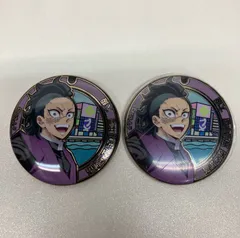 鬼滅の刃　不死川玄弥　ご当地マンホール風缶バッジ　2個セット　全集中展　大阪