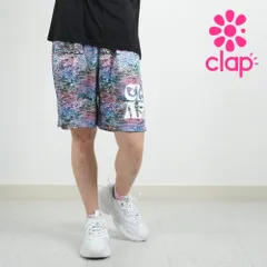 新品 clap CLAP フィットネス ウェア クラップ フィットネスウェア レディース ブランド ハーフ パンツ MERMAID HALF PANTS マーメイド 総柄 シーブルー 2025  新作 かわいい