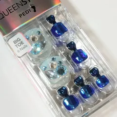 日本未発売690 DASHING DIVA 「ブルーティアラ」ダッシングディバ マジックプレス フット ペディキュア ネイルチップ 付け爪 青 ブルー