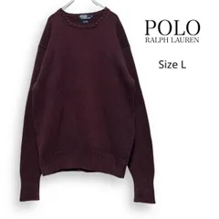 90s POLO RALPH LAUREN ポロ ラルフローレン コットン ニット セーター バーガンディ L