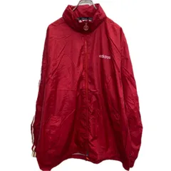 adidas ジップアップ ナイロンジャケット L レッド アディダス 古着卸 アメリカ仕入 a709-5924