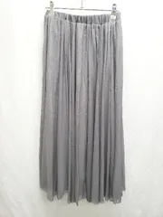 ◇ Θ fifth フィフス シフォン ロング フレア スカート サイズM グレー レディース P  【1409090009013】