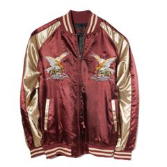 スカジャン メンズ サテンジャンパー スーベニア ジャケット