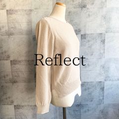 【匿名発送】リフレクト Reflect　ニット　トップス　サイドスリット　Uネック　ベージュ　薄茶色　長袖　アクリル