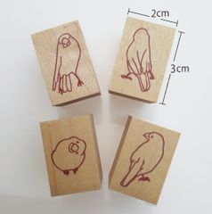 TORINOS ハンコ　スタンプ　木製台座　鳥　文鳥