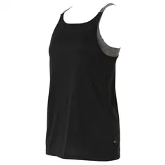 [アツギ] タンクトップ [クリアビューティアクティブ] ヨガ レイヤード カップ付きキャミソール 重ね着風 47017CS レディース ブラック/グレー L