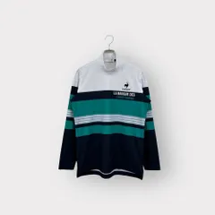 Le coq sportif ルコックスポルティフ 長袖Tシャツ ハイネック ゴルフ ホワイト/グリーン/ネイビー サイズM ポリエステル ヴィンテージ 衣A 6