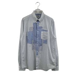 Desigual◆長袖シャツ  デシグアル  ストライプ ブルー系  パッチワーク メンズ サイズ L 6