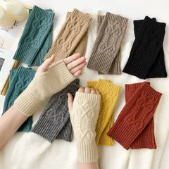 ハンドウォーマー ニット 指無し 秋 冬 暖かい 通勤 通学 ハンドケア スマホ手袋 指なし 手袋 てぶくろ アームウォーマー スマホ 防寒 対応 男女兼用 おしゃれ かわいい カジュアル 40代 50代 送料無料