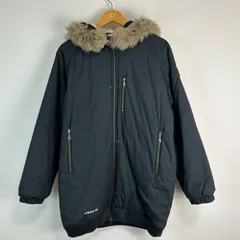 90s adidas Originals アディダスオリジナルス ダウンジャケット ダウンコート ワンポイントロゴ ロゴ刺繍 ファー付きフード ブラック 黒 メンズ Sサイズ 古着 ストリート