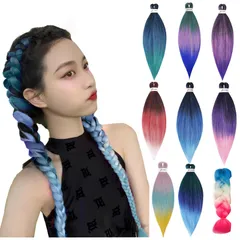 【迅速発送】ウィッグ エクステンション 30色 ヘアティンセル ブレイズ 編み込み カラーエクステ カラフル 輝く グラデーション 編み エクステ ストレート サラサラ オシャレ ヘアアクセサリー 盛りアップ ハロウィン 祭り グラデーション ぱっちん 簡単