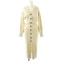 スナイデル SNIDEL 23SS Sustaina フロントボタンニットワンピース ロング 長袖 アンゴラ混 F アイボリー /DO ■OS