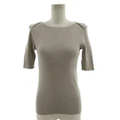 プラステ PLST ハイツイストレーヨンナイロン﻿ ボートネックリブニット﻿ 12-9201007 半袖 グレージュ系 M