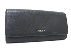■美品■ FURLA フルラ レザー 二つ折り 長財布 ウォレット 札入れ 小銭入れ カード入れ レディース ブラック系 DK6007
