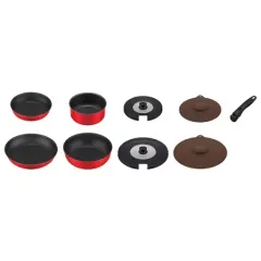 【中古】マグカップ・湯のみ 取っ手のとれるフライパン9点セットCA