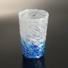 琉球ガラス　＜島心ロンググラス　青水＞