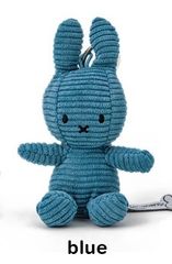 ミッフィーボントントイズ コーデュロイキーホルダーブルー10cmうさぎmiffy