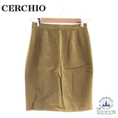 ☆美品☆ CERCHIO セルッチオ スカート ひざ丈 タイト シンプル レディース ベージュ M 901-3070 送料無料