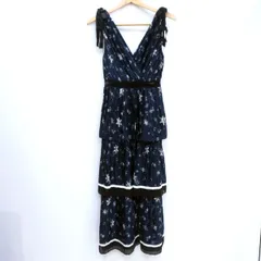 Self Portrait セルフポートレイト TIERED STAR SATIN PRINTED MIDI DRESS ロング丈 ワンピース SP20-119M サイズ:UK6 ※中古のサムネイル