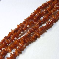 ドミニカ産アンバー・さざれビーズ 約7mm 一連約88cm（天然石/ビーズ）