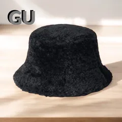 【美品】GU ジーユー　ファーバケットハット　もこもこ　黒　秋冬　レディース　USED