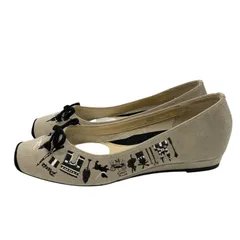 ♪1599 couleurvarie バレエシューズ フラットシューズ ベージュ 刺繍 24cm 24.0cm 靴