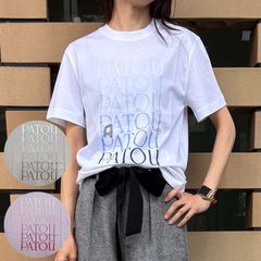 【2025春夏物モデル】☆3/26追加入荷☆ PATOU パトゥ JE1129999 オーガニックコットン PATOU PATOU ロゴ入り Tシャツ カットソー ★選べる3カラー★ホワイト/ベージュ/ピンク レディース